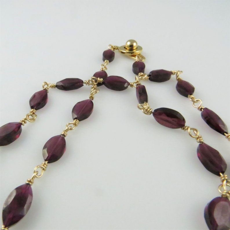 Faceted Garnet, Gold-Filled Necklace, 19.5 in. Classic, Bold Ready to Ship N101 image 7