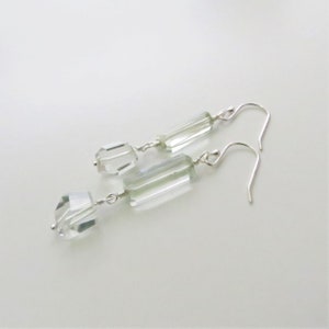 Green Amethyst Nugget Dangle Earrings - Sterling Silver - Ready to Ship (E238)