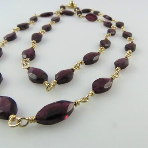 Faceted Garnet, Gold-Filled Necklace, 19.5 in. Classic, Bold Ready to Ship N101 image 2