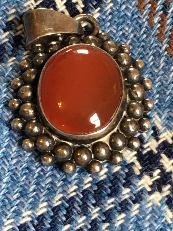 Vintage Carnelian sterling Silver Pendant