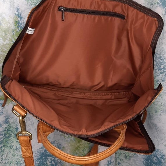 Camel colored leather professional briefcase - image 3