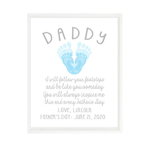 First Father's Day Gift for New Dad Baby Footprint & Etsy