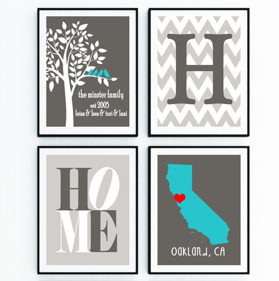 Arbol Genealogico Personalizado Arte Arte De La Pared De Etsy