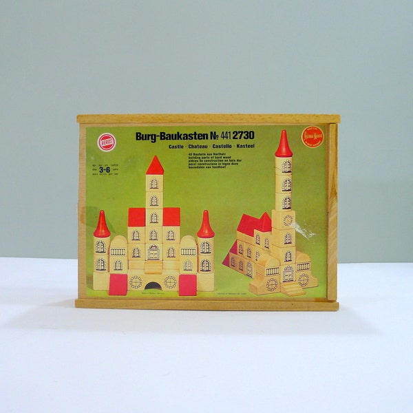 Vintage Heros Building Blocks, Castle Building Blocks, Vintage Toy, West Germany for Neiman Marcus, Burg-Baukasten No 441 2730