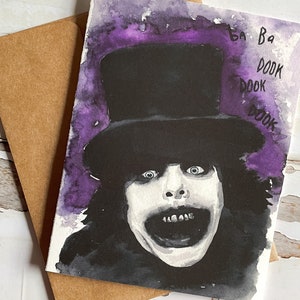 Babadook - A2 Halloween Greeting Card, Horror Movie, Watercolor Card and Envelope