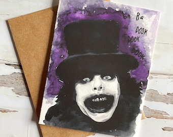 Babadook - A2 Halloween Greeting Card, Horror Movie, Watercolor Card and Envelope