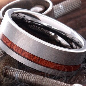 Tungsten Wood Ring, Tungsten Ring, Mens Tungsten Ring, Tungsten Wedding Band, Anniversary Tungsten Ring, Promise Ring, Wood Tungsten Ring