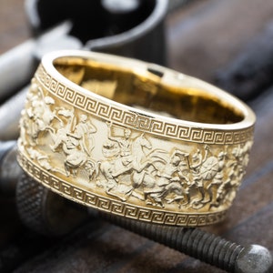 Alexander the Great Ring, Solid 14k Gold Ring, Men's Wedding Ring, Custom Gold Ring, Macedonian Ring, Ancient Greek Ring, Handmade Ring