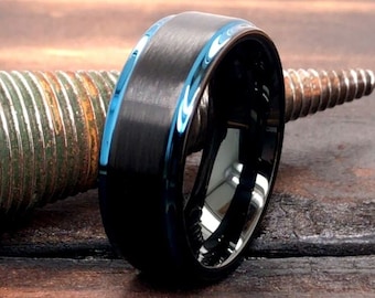 Tungsten Ring - Mens Tungsten Ring - Womens Tungsten Ring - Wedding Band - Personalized Rings - Black Tungsten Ring - Black Wedding Band