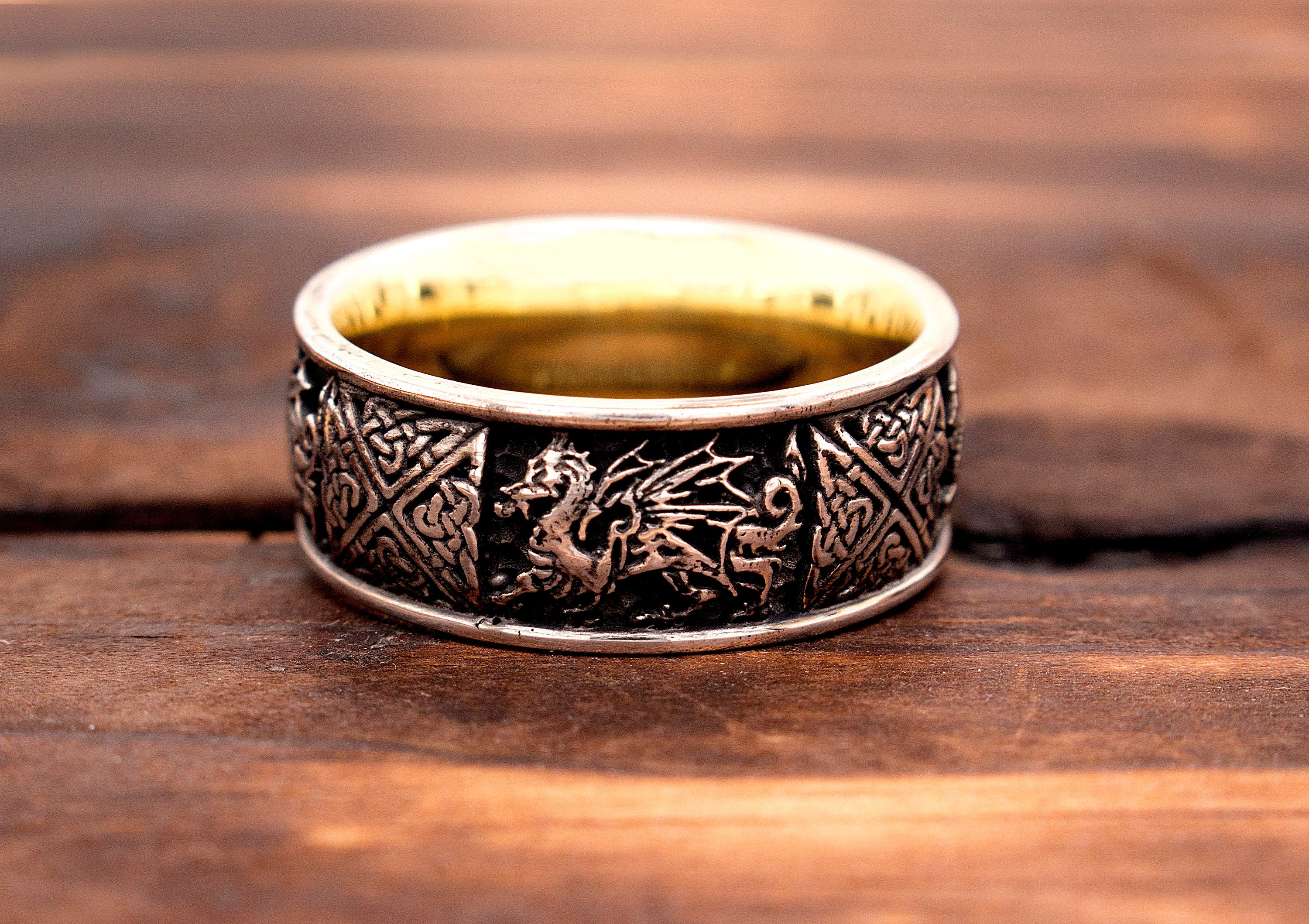 Celtic Ring Celtic Dragon Ring Celtic Knot Ring Irish Knot Etsy