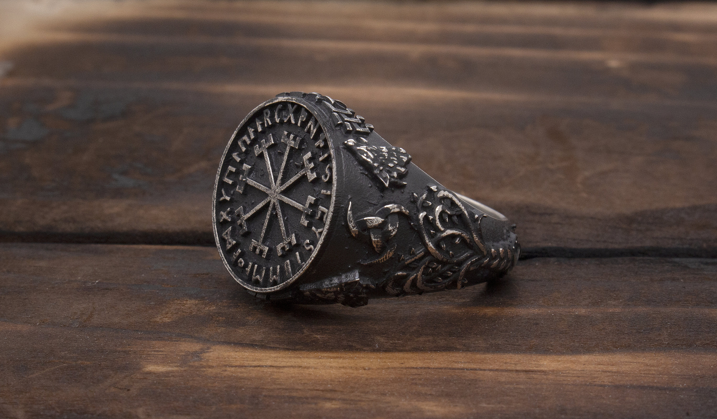 Sterling Silver Viking Ring, Viking Runes Ring, Norse Ring, Men's ...