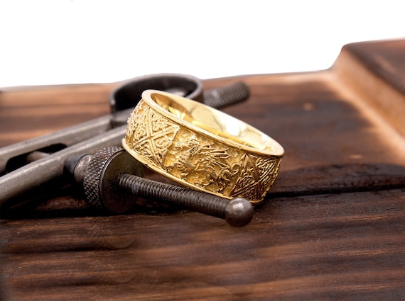 Knot Weave Design Graduated Wide Band Ring Bronze Knot Weave Design Graduated Wide Band Ring Bronze