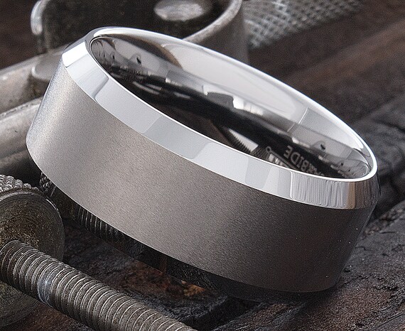10mm Tungsten Ring Tungsten Wedding Band Mens Wedding Ring