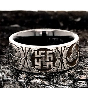 Viking Symbol Ring, Ancient Ring, Medieval Ring, Mythical Ring, Men's Ring, Family Crest Ring, Personalized Ring, Custom Made Ring, 8mm 8mm image 7