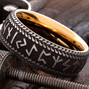 Tungsten Ring, Mens Tungsten Ring, Tungsten Wedding Band, Personalized  Ring, Tungsten Bands, Runes Ring, Viking Ring, Nordic Ring, 8mm Ring