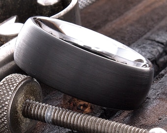 Tungsten Ring, Mens Wedding Band, Mens Wedding Ring, Tungsten, Men's Ring, Black Tungsten Band, Black Tungsten Ring, Personalized Ring