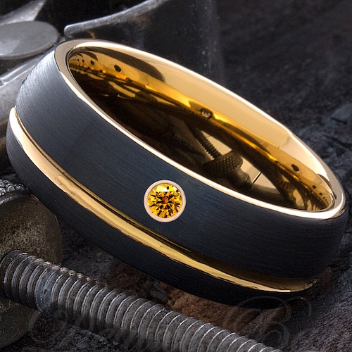 Mens Ring Black Rings Wedding Rings Titanium Rings Wood Etsy