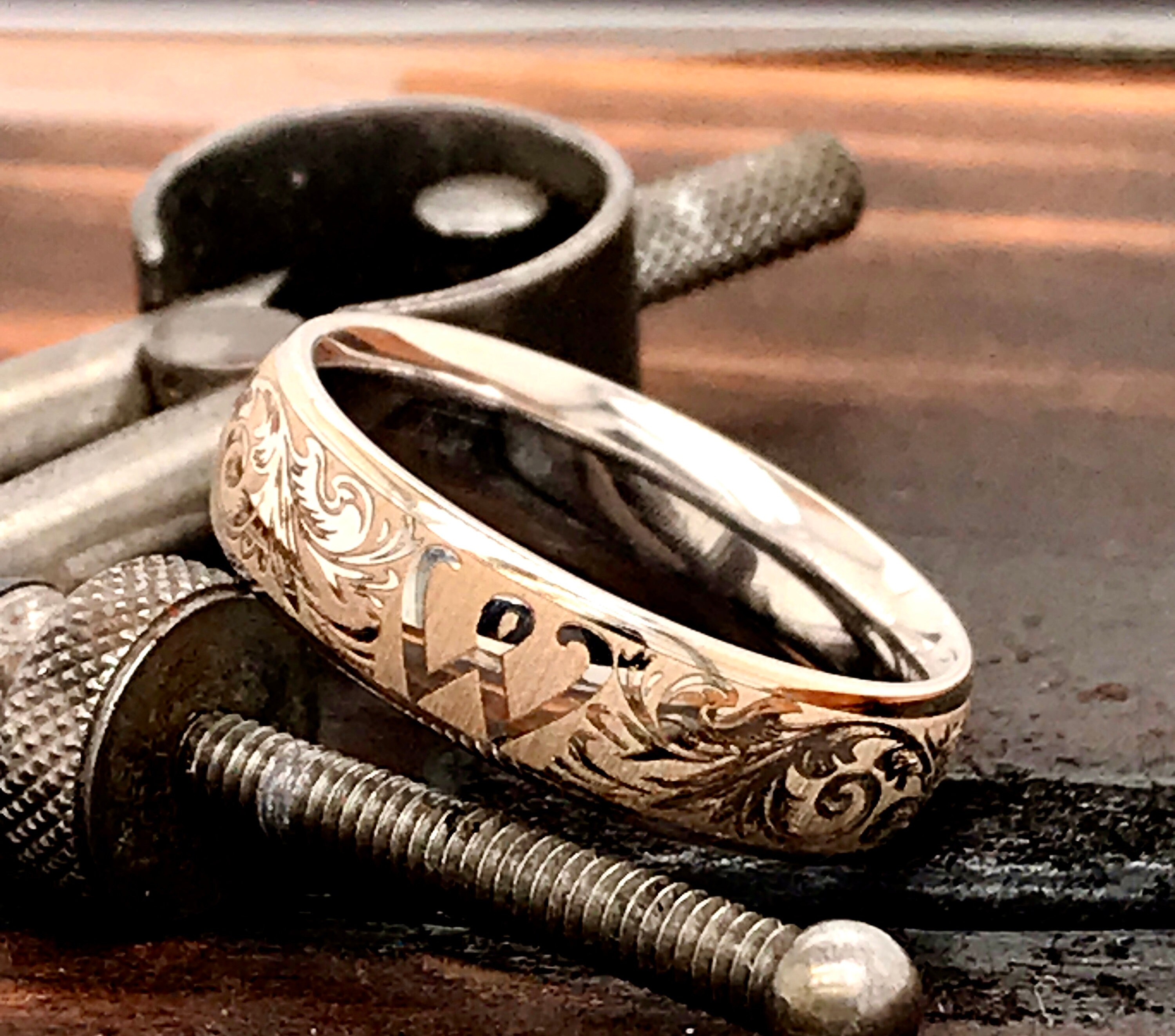 White Gold Ring Solid Gold Ring Custom Wedding Band Ring | Etsy