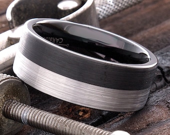Tungsten Ring, Mens Wedding Band, Mens Wedding Ring, Tungsten, Men's Ring, Black Tungsten Band, Black Tungsten Ring, Personalized Ring