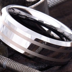 Tungsten Ring, Mens Tungsten Wedding Band, Mens Tungsten Ring, Tungsten Band, Personalized Engraving, Men&#39;s Ring, 8mm Tungsten Ring,Tungsten