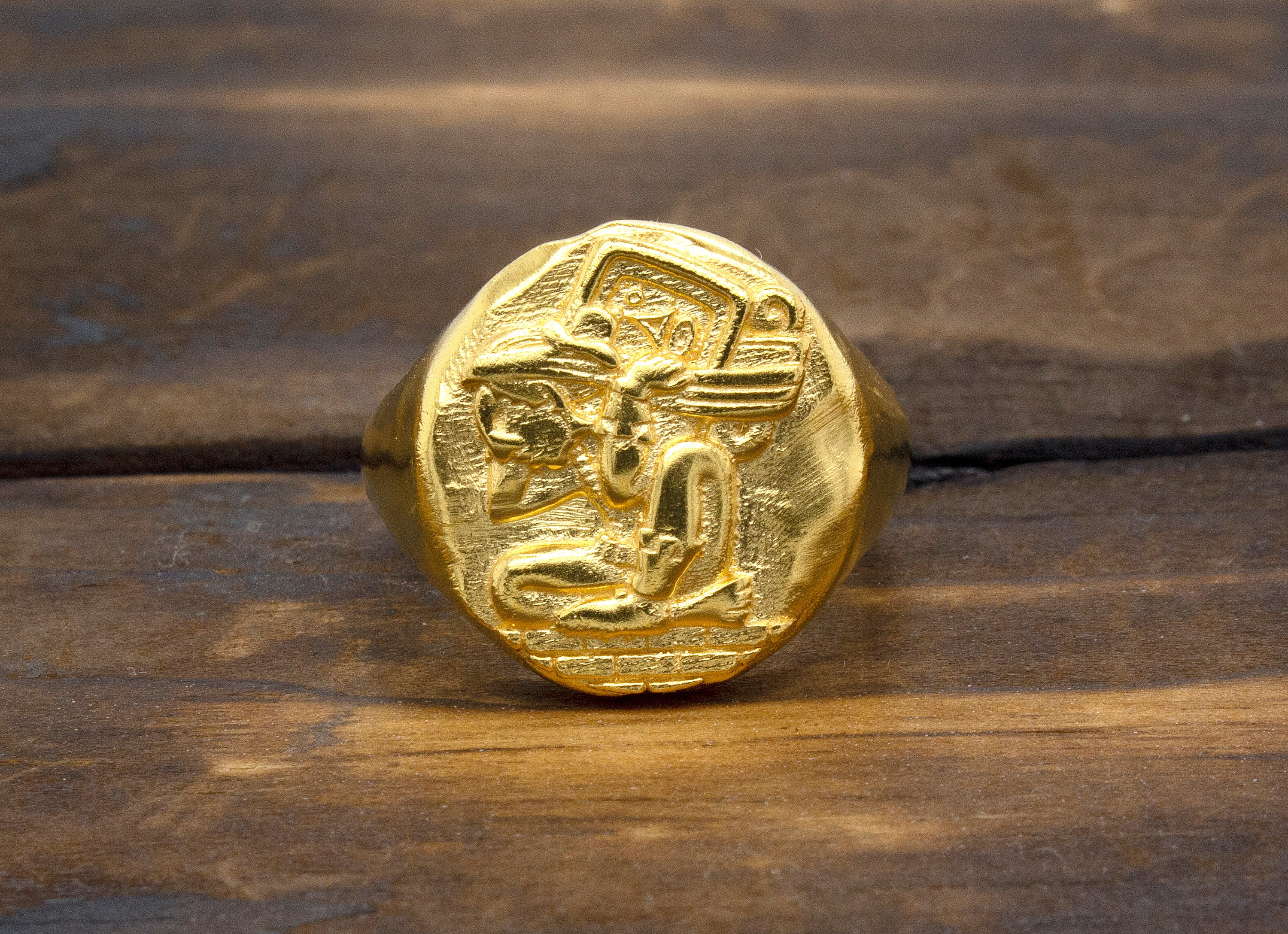 Gold Mayan Ring Mayan Calendar Ring Men's Ring Etsy