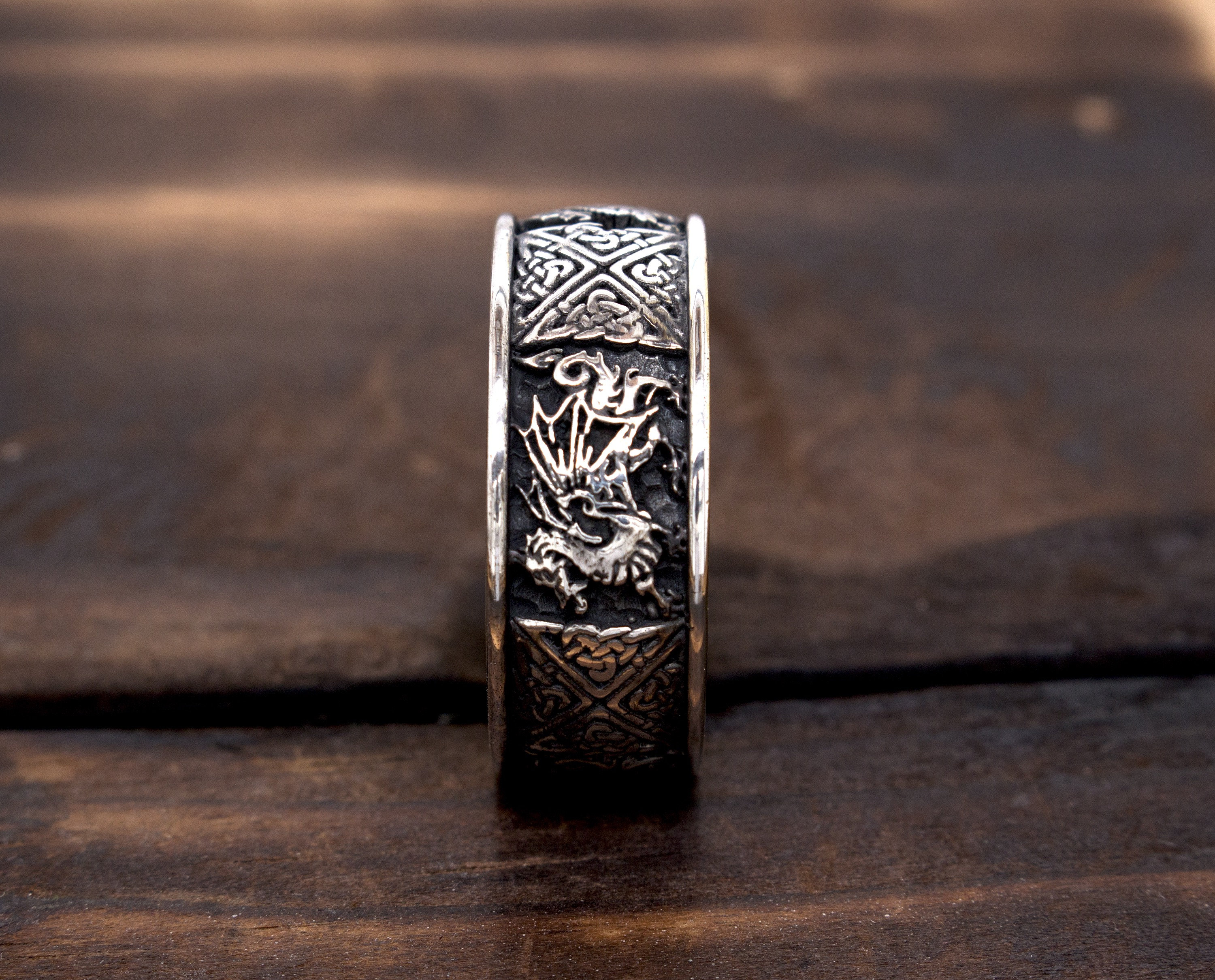 Celtic Ring Celtic Dragon Ring Celtic Knot Ring Irish Knot Etsy