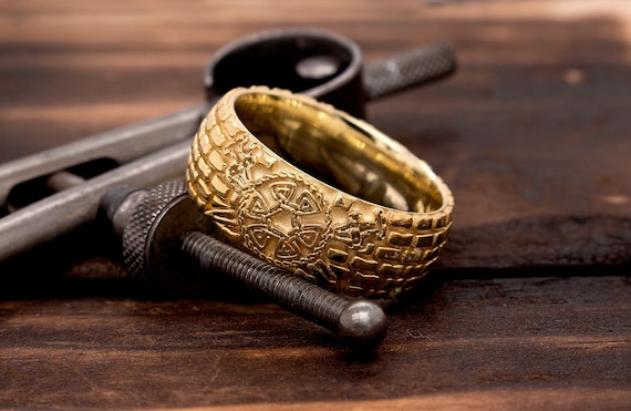Gold viking ring discount