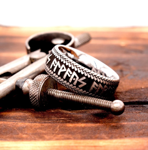 Viking Ring, Tungsten Ring, Nordic Wedding Ring, Mens Tungsten Ring, Tungsten Wedding Band, Personalized Ring, Runes Ring, Mens Viking Ring