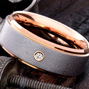 Mens Tungsten Ring - Diamond Tungsten Ring - Tungsten Ring - Mens Wedding Ring - Ring For Men - Diamond Engagement Ring - Womens Ring