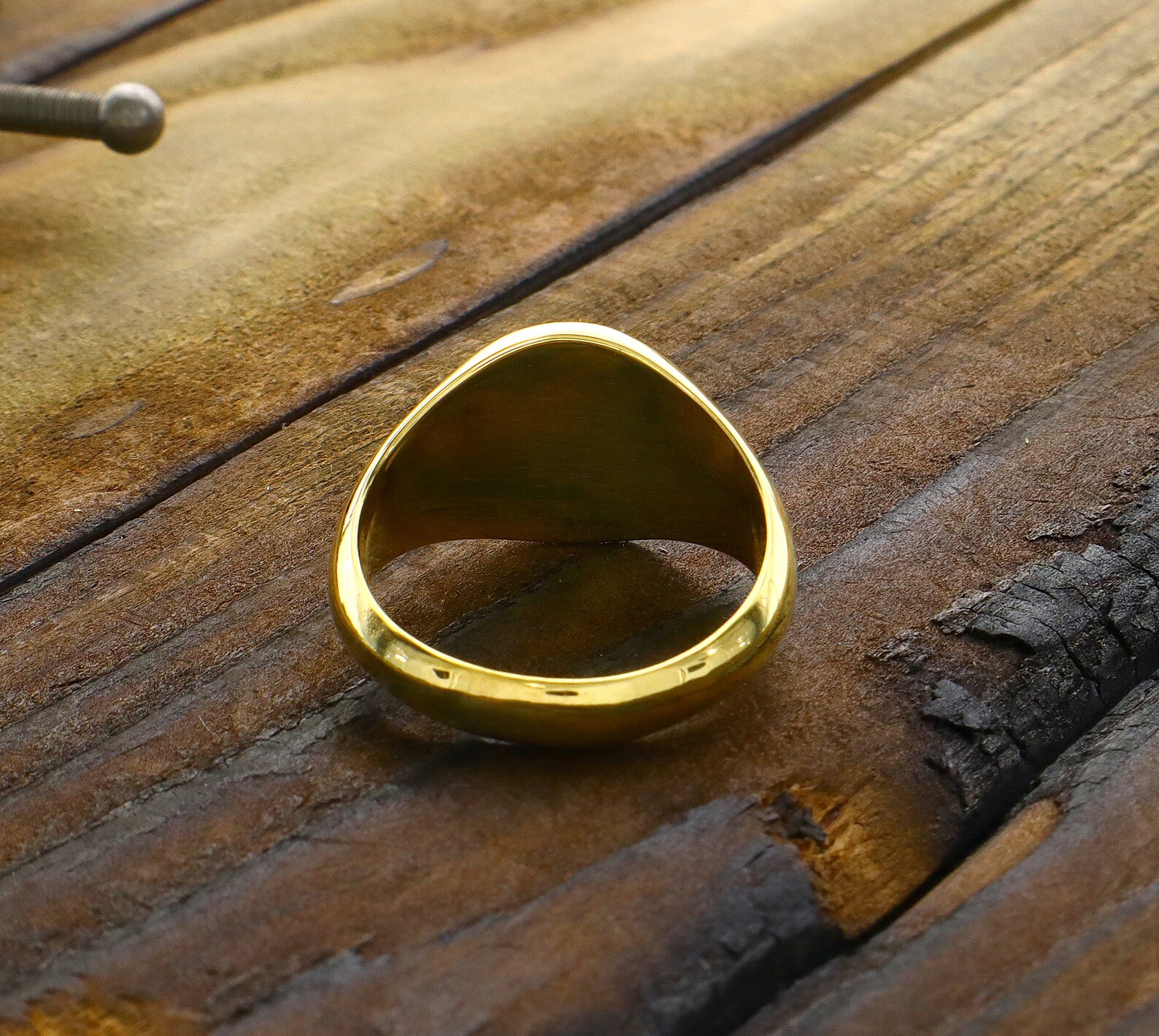 Sikh Rings Stone Sikh Khanda Gold Ring, Solid Gold Wax Seal Signet Ring, Gift for Him ...