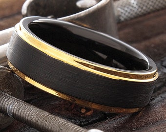 Anillo de boda para hombre - Anillo de aniversario - Anillo de promesa - Anillo de tungsteno - Banda de tungsteno - Anillo de boda - Anillo personalizado - Banda de boda para hombre