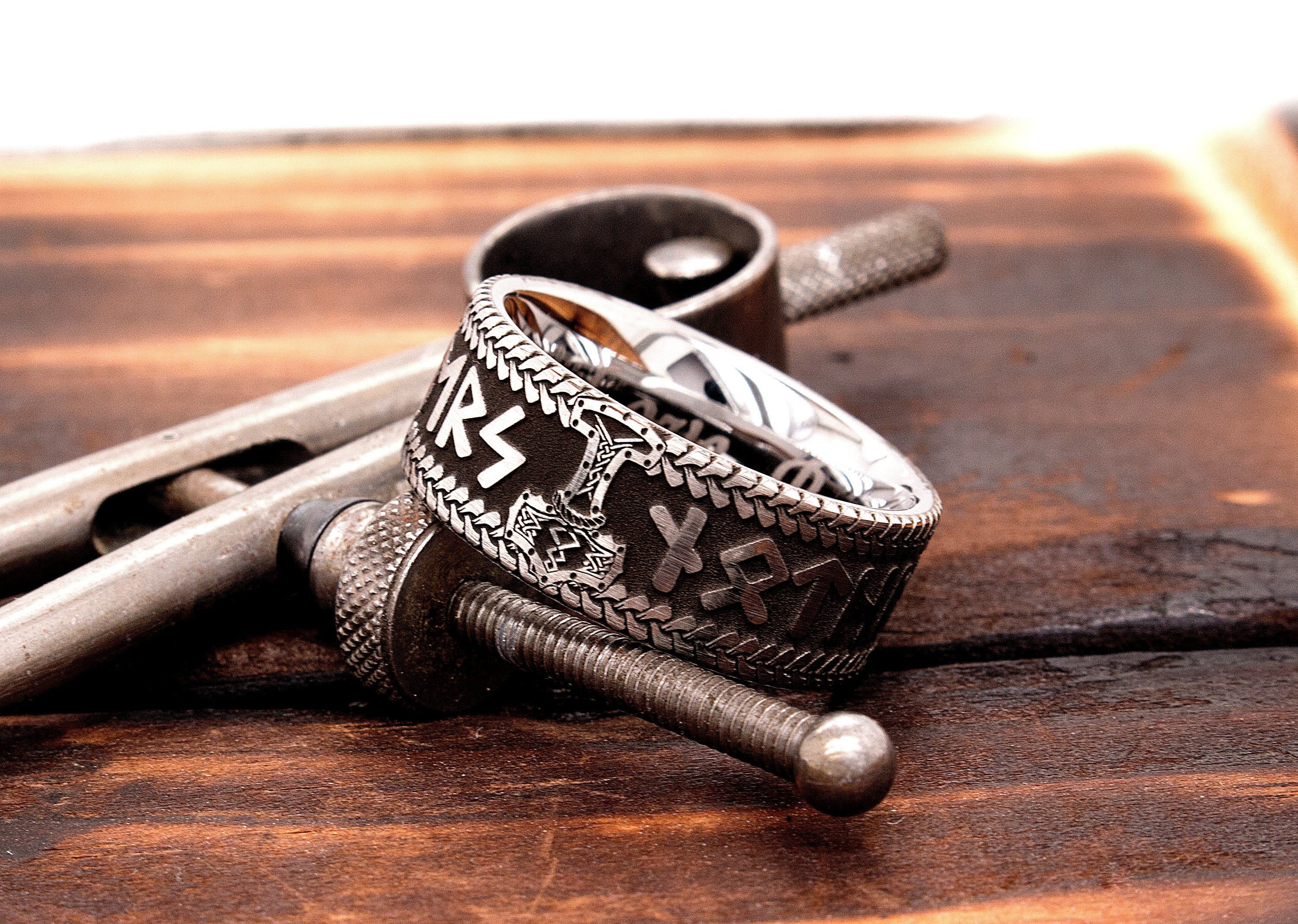 Viking Runic Tungsten Band