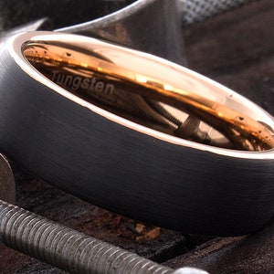 Mens Wedding Ring - Promise Ring - Tungsten Ring - Tungsten Band - Wedding Ring - Wedding Band - Personalized Ring - Rose Gold Tungsten