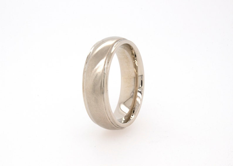 White Gold - Wedding Band - Men#39;s White Gold Ring - 14k Whit White Gold - Wedding Band - Men#39;s White Gold Ring - 14k Whit