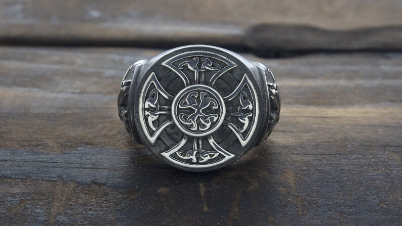 Silver Celtic Ring, Celtic Cross Ring, Celtic Knot Ring, Irish Ring ...