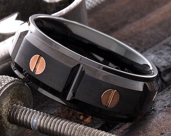 Banda de tungstênio, anel de tungstênio, aliança de casamento, anel de casamento, anel feminino masculino, anel de tungstênio masculino, anel personalizado, anel de tungstênio masculino