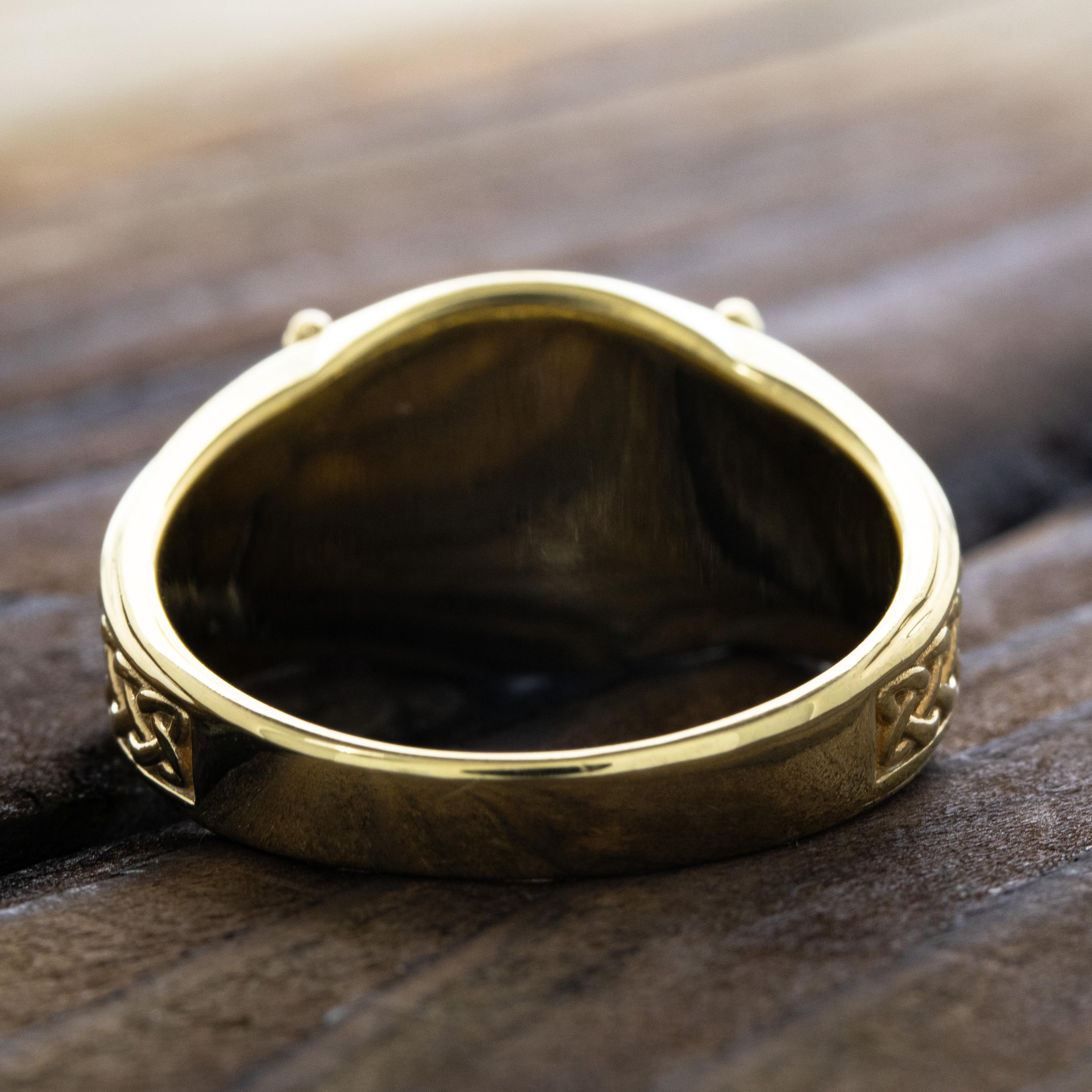 Viking Gold Rings Norse Compass Gold Signet Ring, Vegvisir Signet Ring, Norse Viking Gold ...