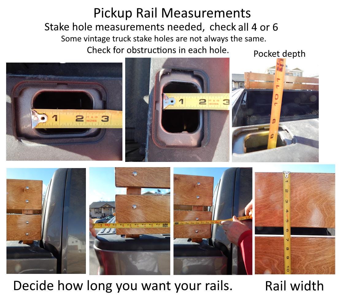 Red Oak Pickup Truck Bed Rails 2 Staggered 1 X 4-inch Rails Handmade - Etsy
