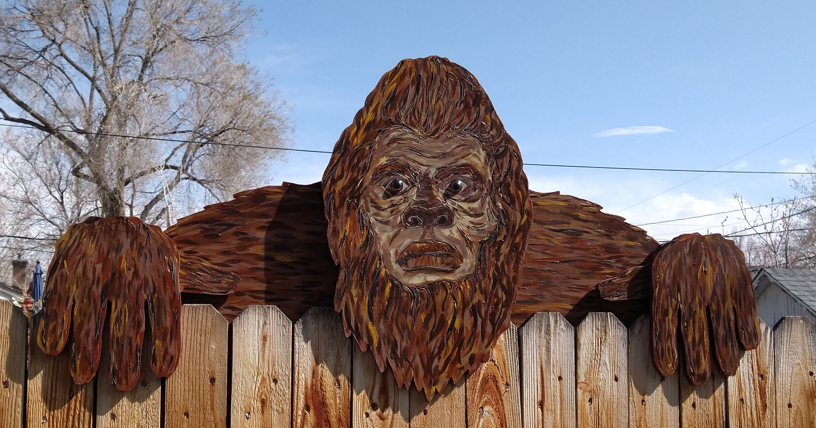Bigfoot Yeti or Sasquatch Fence Peeker Yard Art Gag Gift Free Etsy