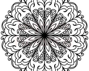 Mandala Adult Coloring Instant Download n38