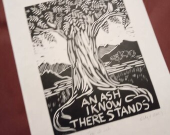Simple life original limited linocut print veggie