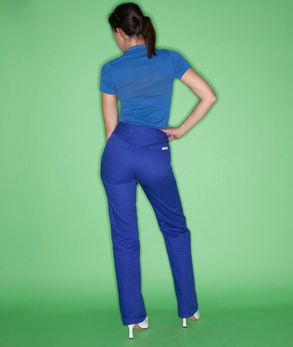 Vintage 70s PIERRE CARDIN Cobalt Blue High-Waist J
