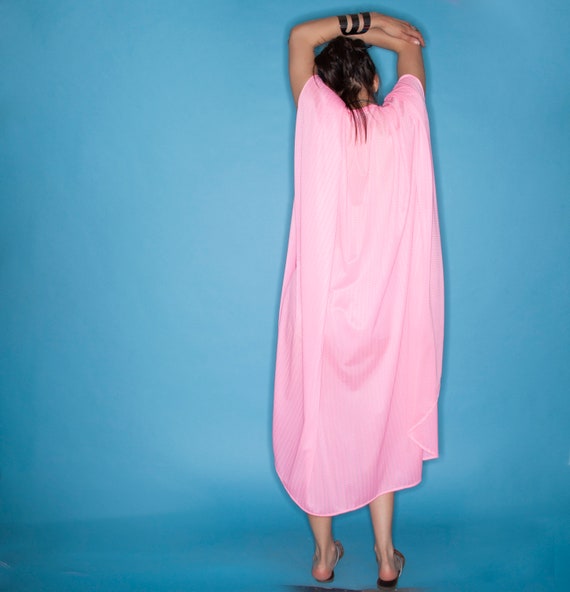 Vintage 70s Neon Pink Cocoon Nightgown - image 5