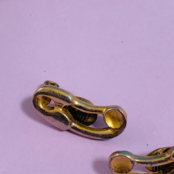 Vintage 50s Brass Safety Pin Mini Climber Clip-On… - image 2