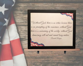 Lámina decorativa con cita patriótica / Cita de Ronald Reagan / Impresión digital conservadora / Decoración para el hogar de 8x10 pulgadas / Cita conservadora / Descarga digital