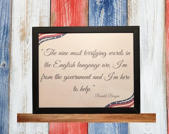 Patriotic Quote Wall Art | Reagan Inspired Digital Print | 8x10 Home Decor | Conservative Quote | Digital Download