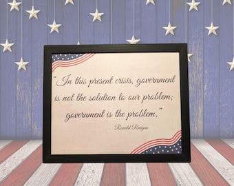 Patriotic Quote Wall Art | Reagan Inspired Digital Print | 8x10 Home Decor | Conservative Quote | Digital Download