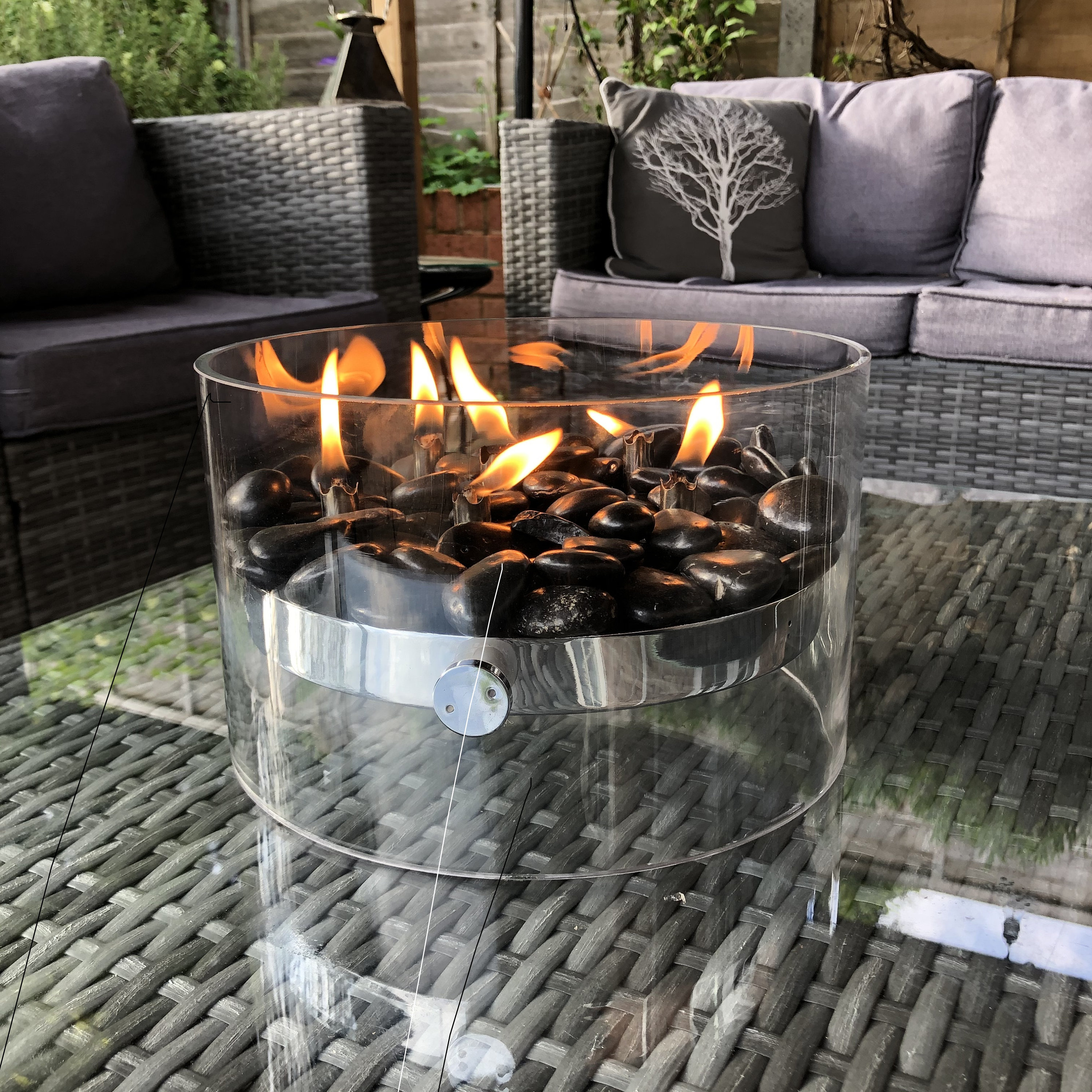 Garden Outdoor / Indoor Glass Table Fire Pit - Large - Etsy UK