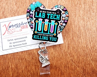 Lab Tech/Badge Reel/Medical/Technologist/Lab/Technician/Scientist/MLT/MLS/CLS/Funny/Gift/Clinical