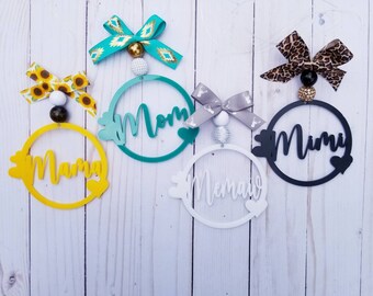 Car Charm/Rearview/Mirror/Gift For Mom/Personalized Gift/Deer/Hunter/Mama/Memaw/Mom/Rearview Mirror Charm/Leopard/Sunflower